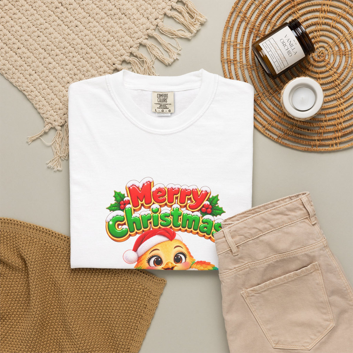 Pollito de Colores Merry Christmas Unisex T-Shirt | El Universo de Kahho